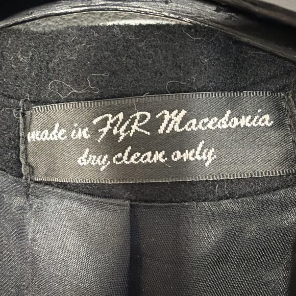 Cezani Italian Cashmere Trench Over Pea Long Dress Car Coat Black Men 46 - Picture 6 of 12